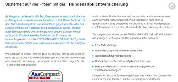 Haftpflichtklasse Darmstadt Haftpflichtversicherung für Hunde