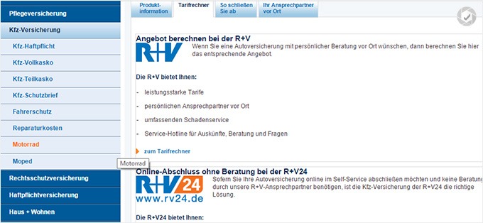 R+V Haftpflichtversicherung für Kfz Angebot