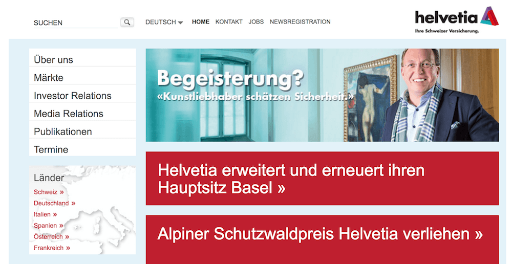 Helvetia Webseite