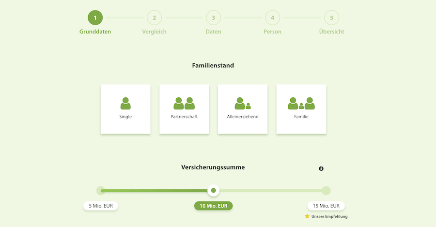 NV Versicherung Tarifrechner